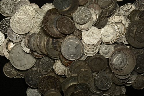 Australian Pre-Decimal Junk Silver Coins including the Crown, Shilling, 6 Pence and 3 Pence coins.