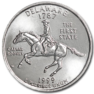 1999-P Delaware Quarter Spitting Horse Error Coin